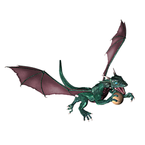 <b>Ylathor</b> ist ein Drachenkind. Nun ist der richtige Moment, dem Kleinen Fliegen, Feuerspucken usw. beizubringen.